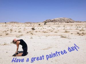 Have a great painfree day! Yoga in desert SAE